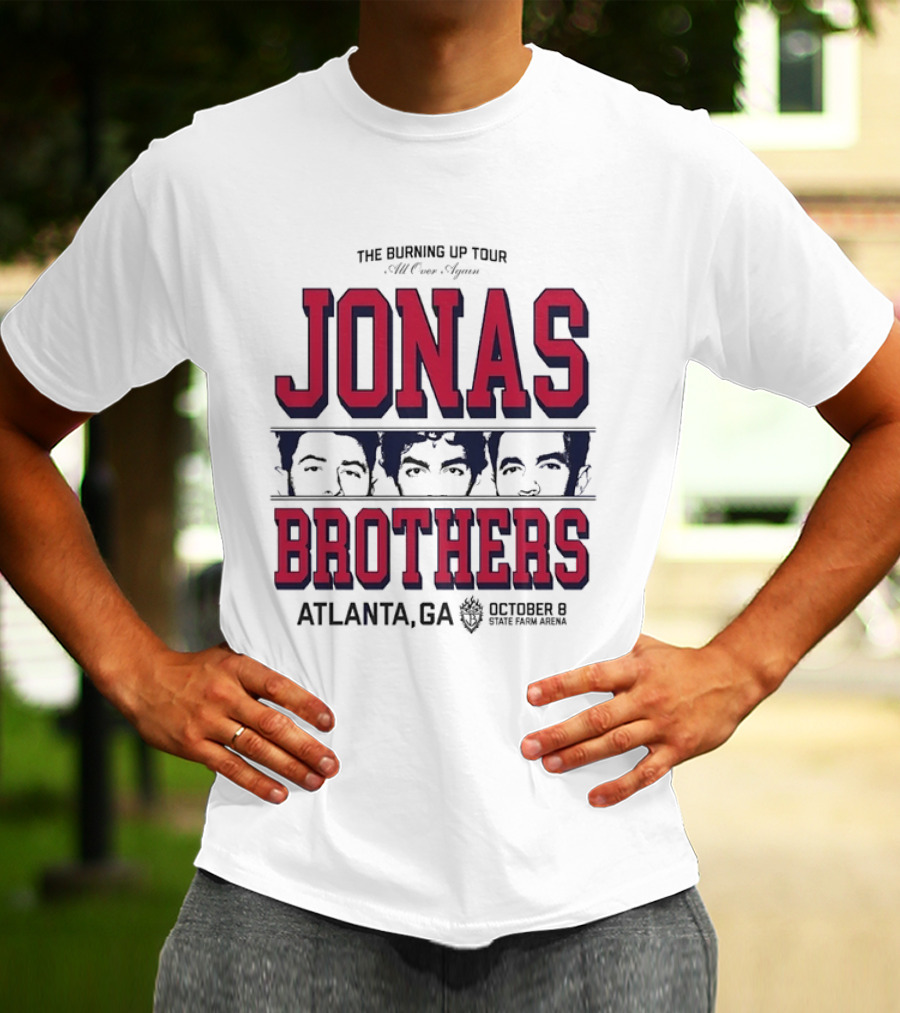 Jonas Brothers The Burning Up Tour All Over Again October 8 Atlanta State Farm Arena T-Shirt