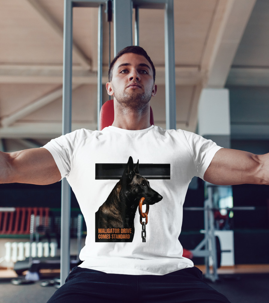 Maligator Drive Comes Standard Belgian Malinois Iron Bar Handler T-Shirt