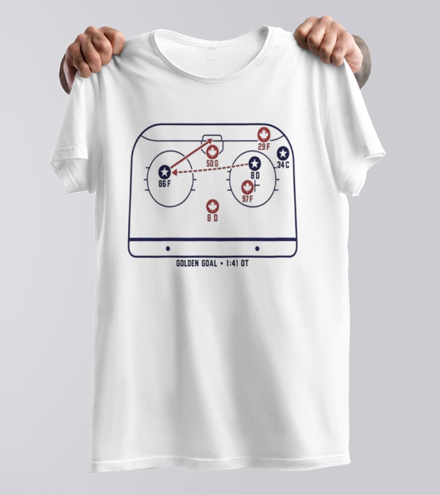 Team Canada Golden Goal Diagram 1 41 OT Play T-Shirt
