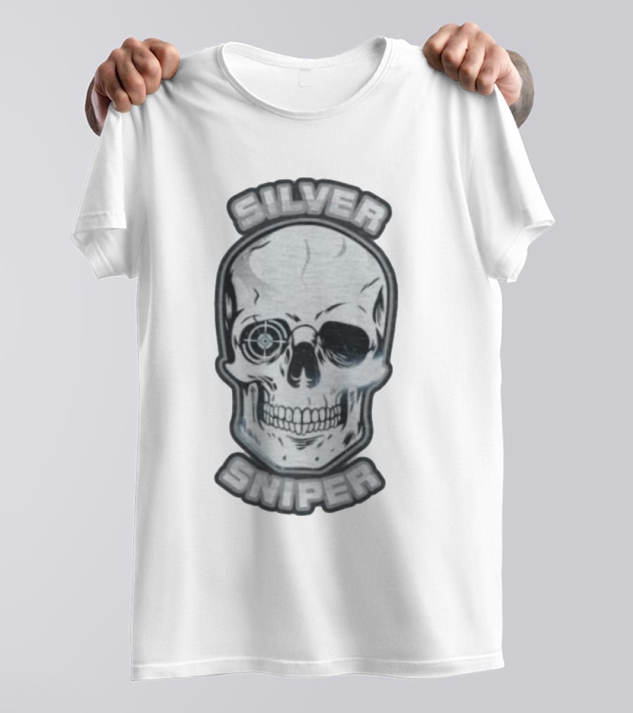 TJ Crawford Skull Target Silver Sniper T-Shirt