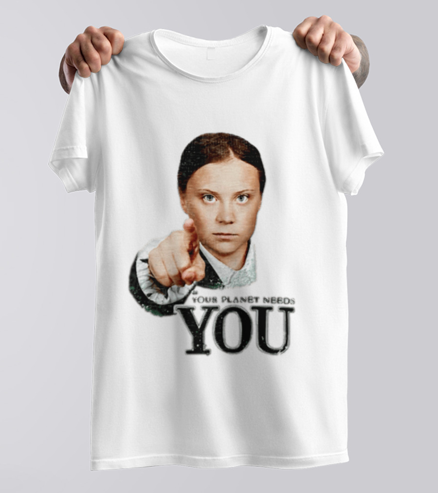 Your Planet Needs You Girl Pointing Iconic Call To Action T-Shirt