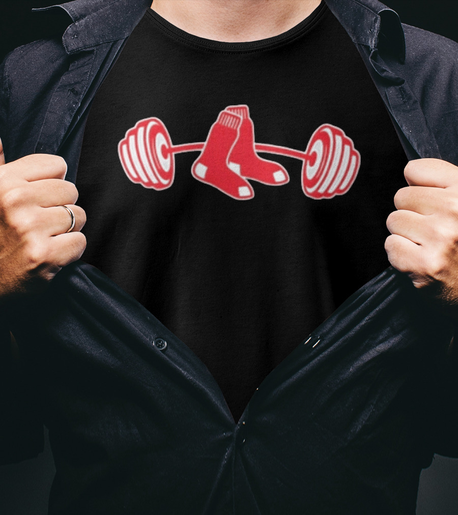 Aroldis Chapman Boston Red Sox Weightlifting Socks Barbell T-Shirt