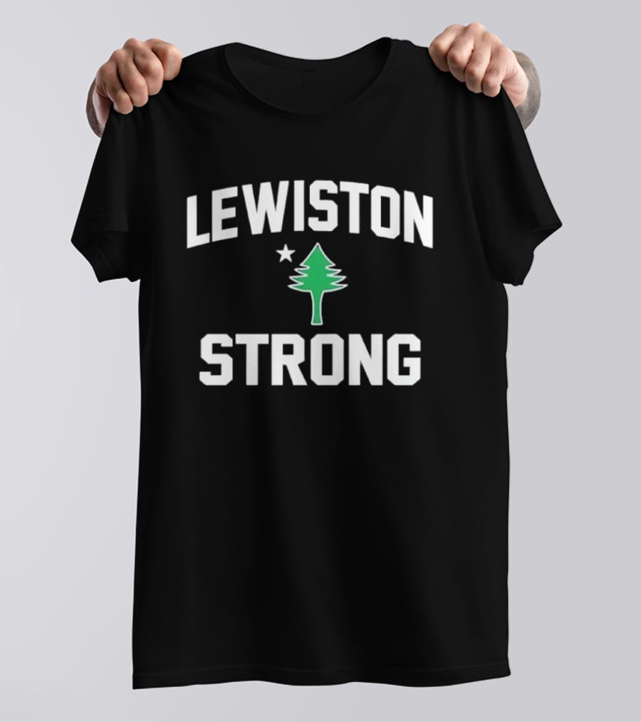 Lewiston Strong Maine Pine Tree Symbol Unity T-Shirt
