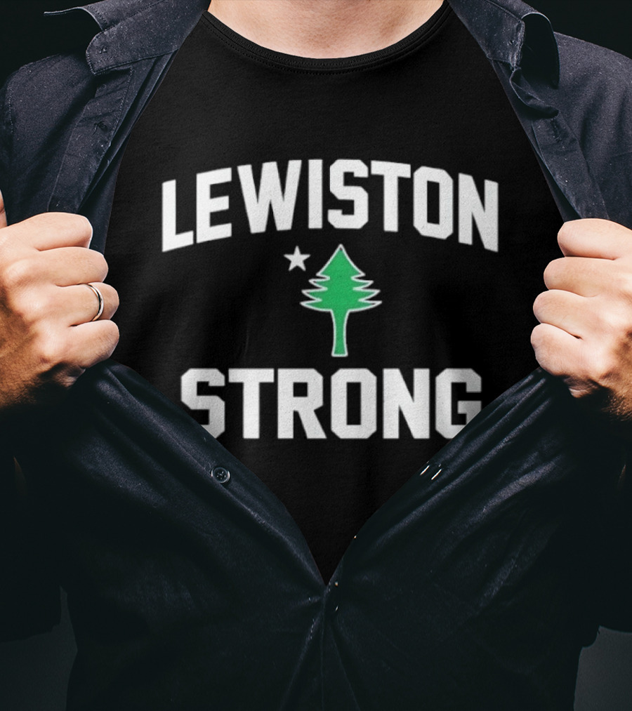 Lewiston Strong Maine Pine Tree Symbol Unity T-Shirt