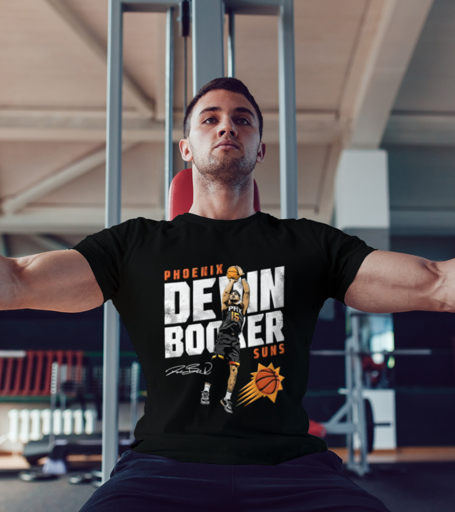 Phoenix Suns Devin Booker Jump Shot NBA Basketball T-Shirt