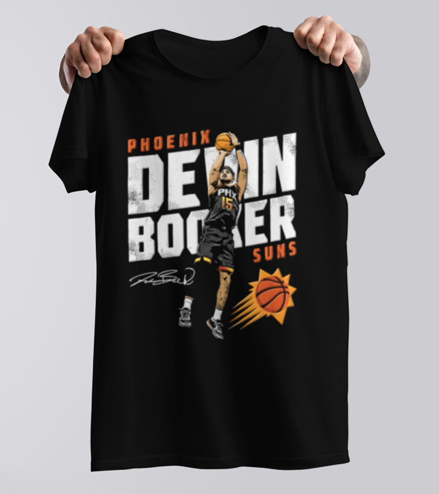 Phoenix Suns Devin Booker Jump Shot NBA Basketball T-Shirt