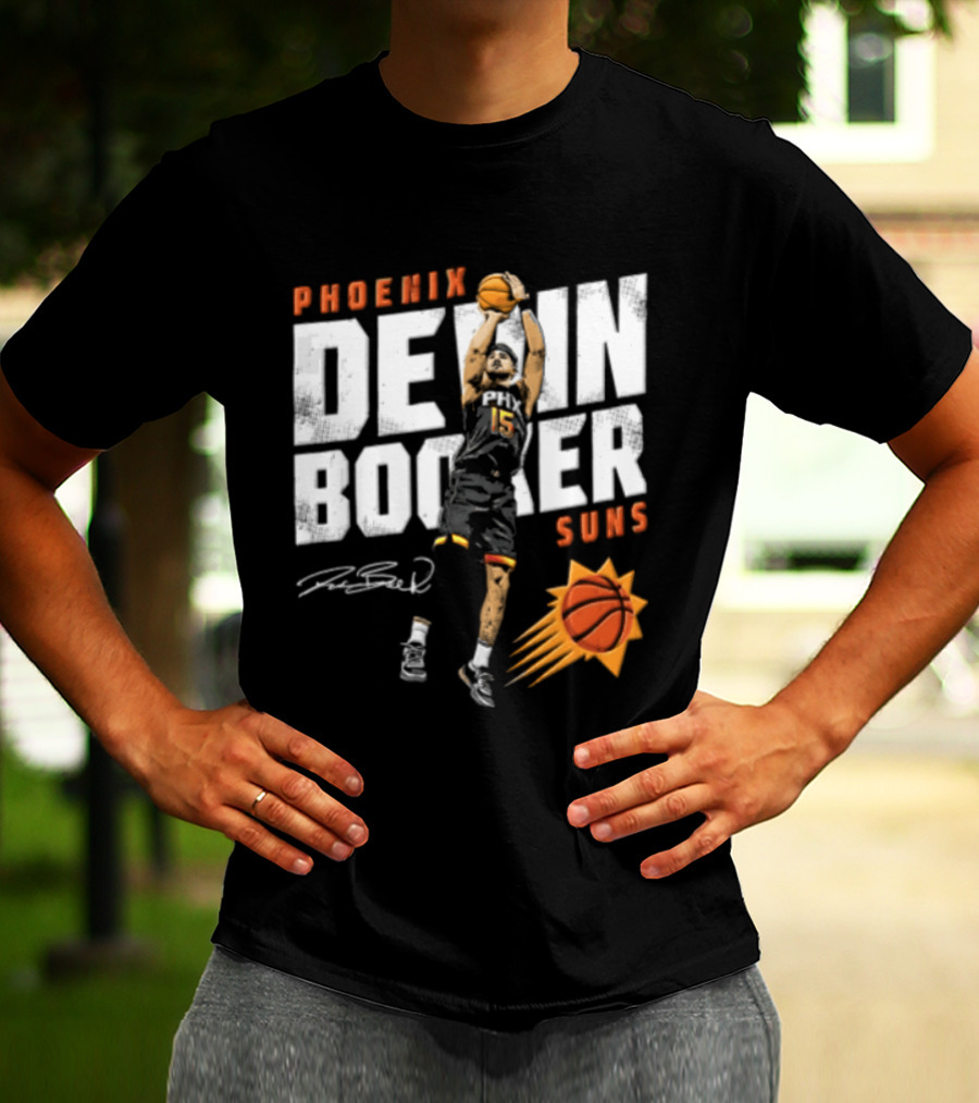 Phoenix Suns Devin Booker Jump Shot NBA Basketball T-Shirt