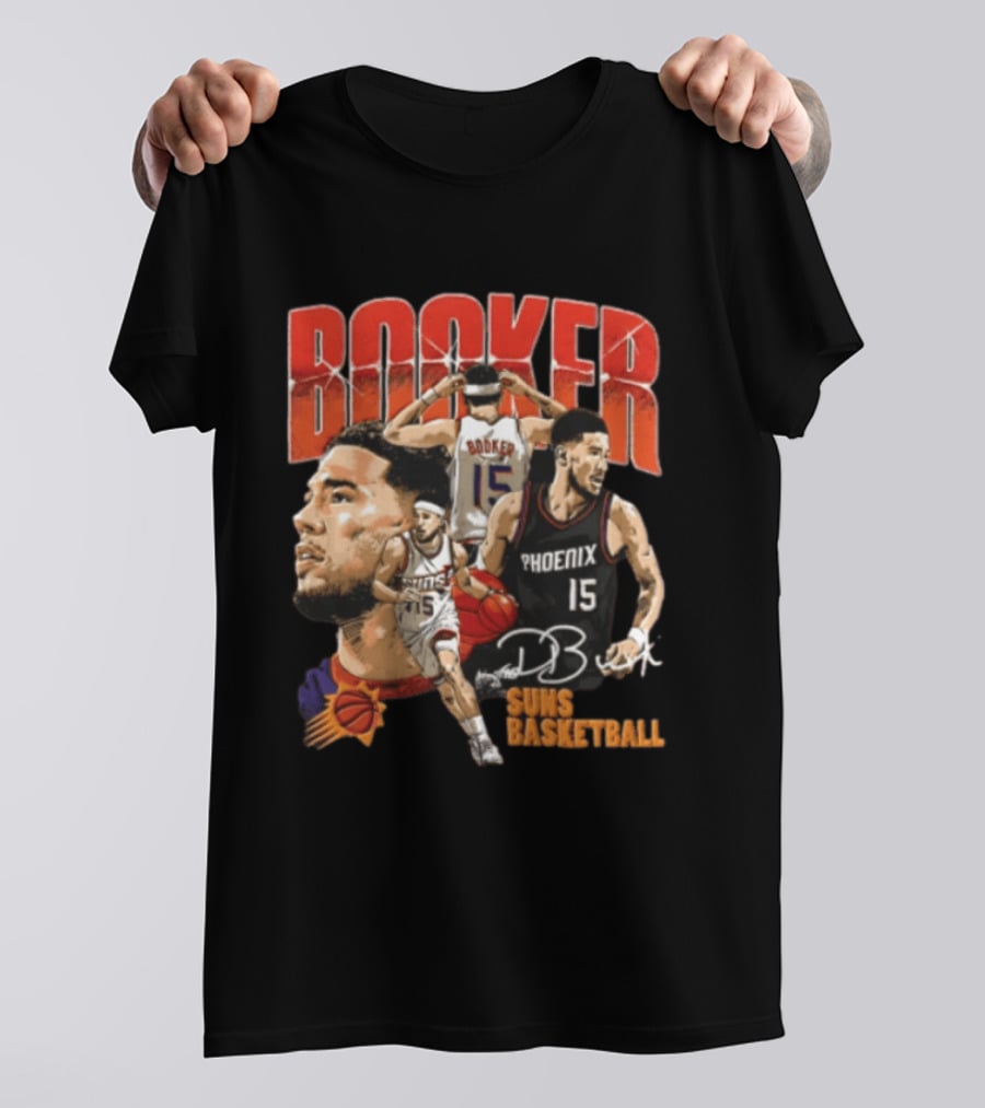 Devin Booker Phoenix Suns Basketball Player Action 15 Suns NBA Basketball T-Shirt