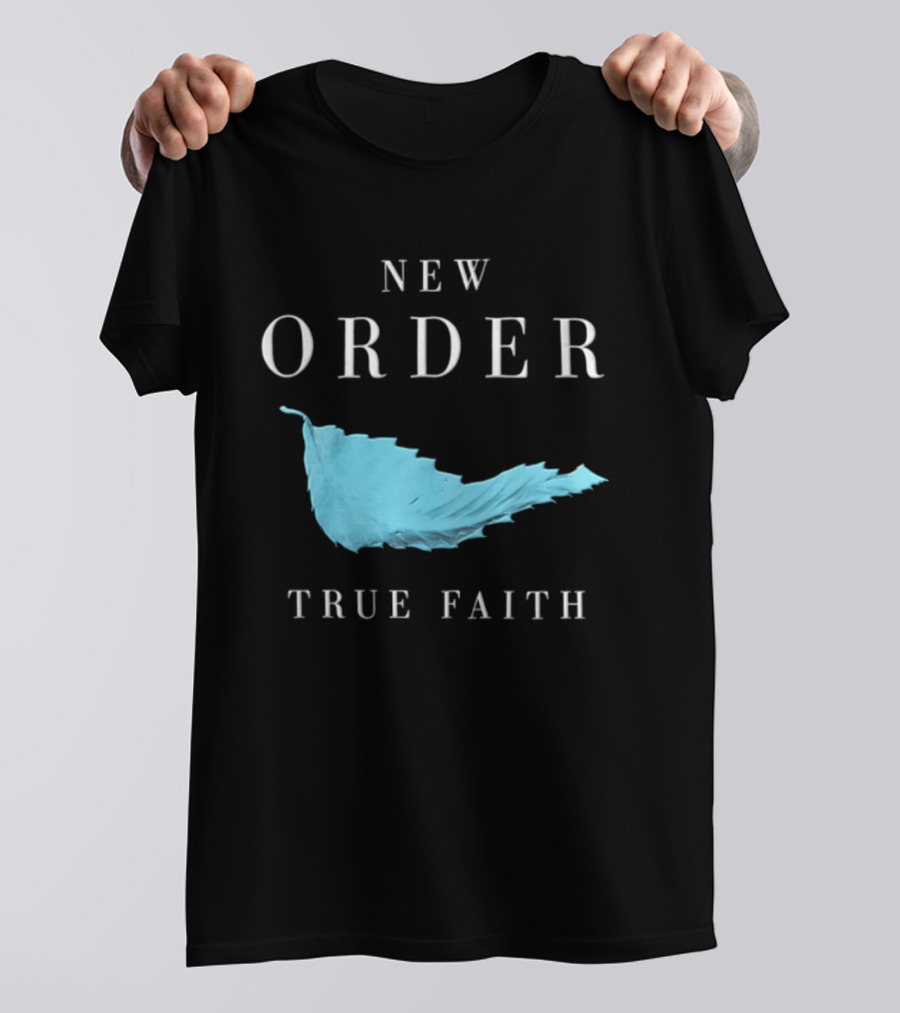 New Order True Faith Blue Leaf Black T-Shirt