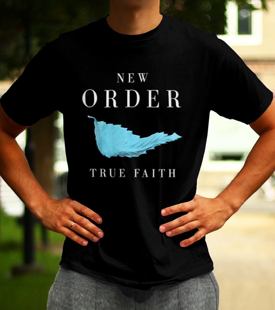 New Order True Faith Blue Leaf Black T-Shirt