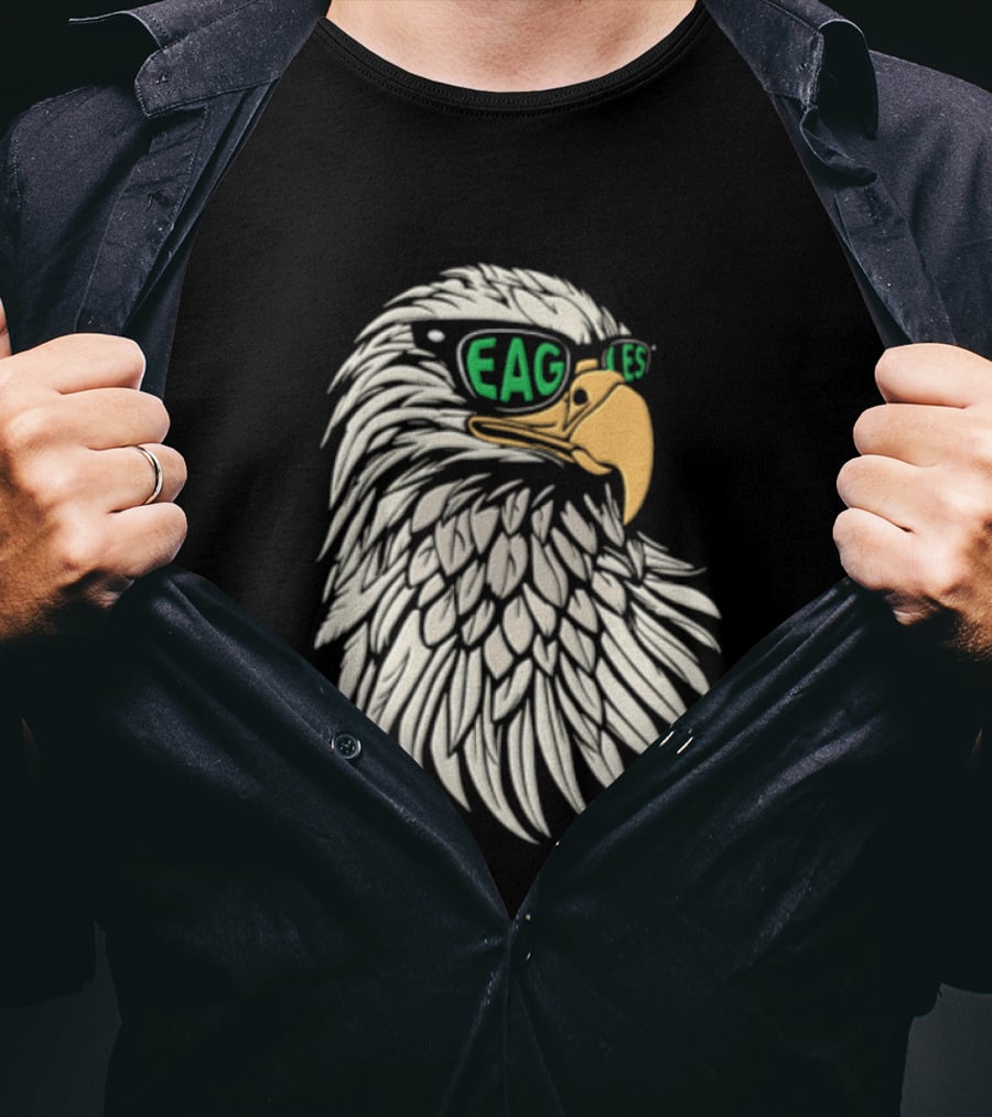 Philadelphia Eagles Bald Eagle Head With Sunglasses T-Shirt