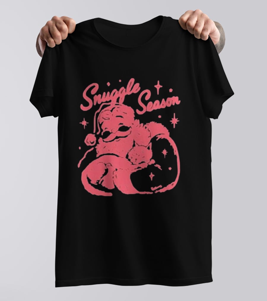 Snuggle Season Santa Claus Christmas Cat T-Shirt