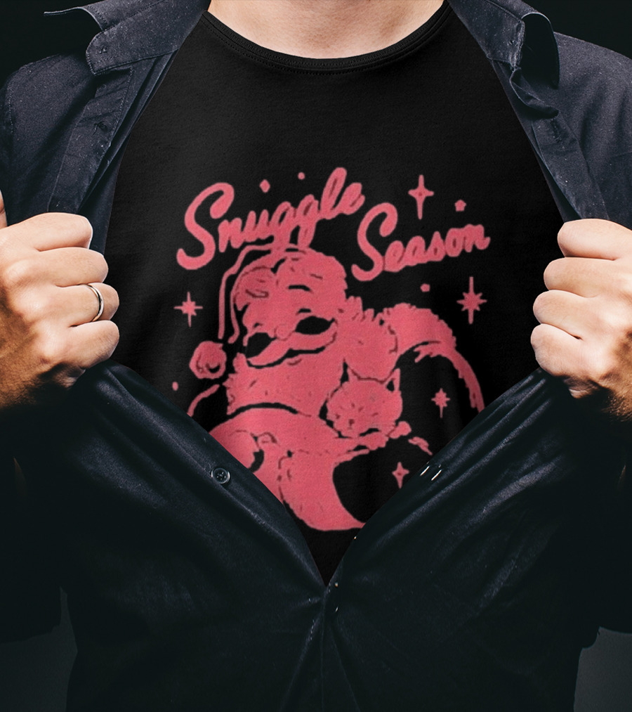 Snuggle Season Santa Claus Christmas Cat T-Shirt