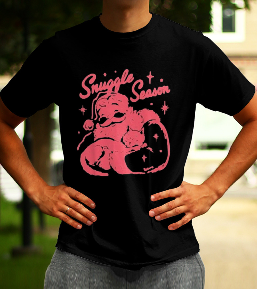 Snuggle Season Santa Claus Christmas Cat T-Shirt