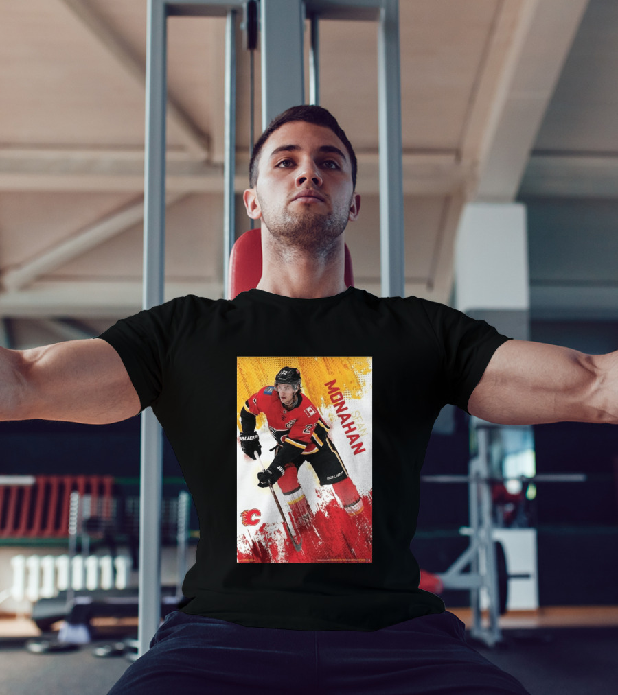 Sean Monahan Calgary Flames NHL Hockey Action T-Shirt