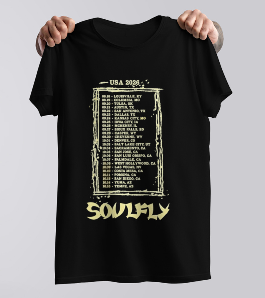USA 2026 Tour Dates Soulfly T-Shirt