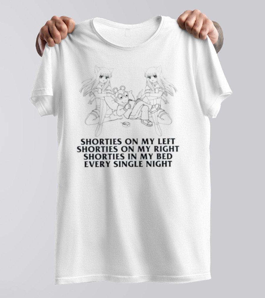 Arthur Shorties On My Left Right And In My Bed Every Single Night Anime T-Shirt