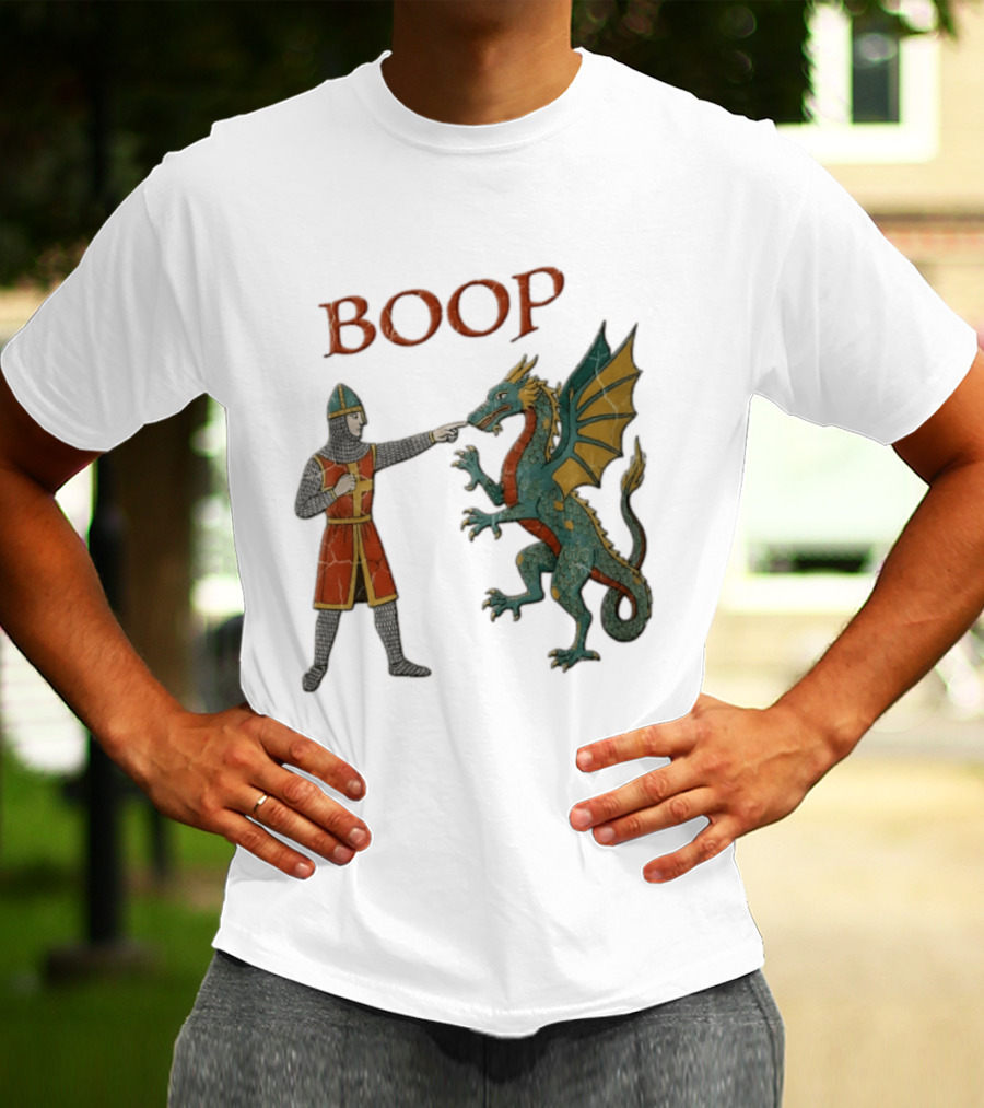 Knight Pointing Boop Dragon Encounter T-Shirt