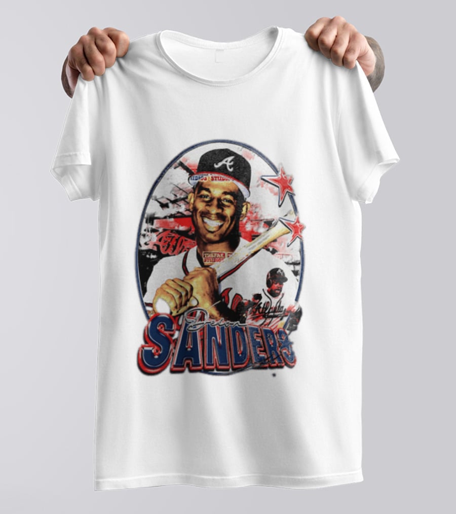 Deion Sanders Atlanta Braves MLB Stars Baseball Sports Memorabilia T-Shirt