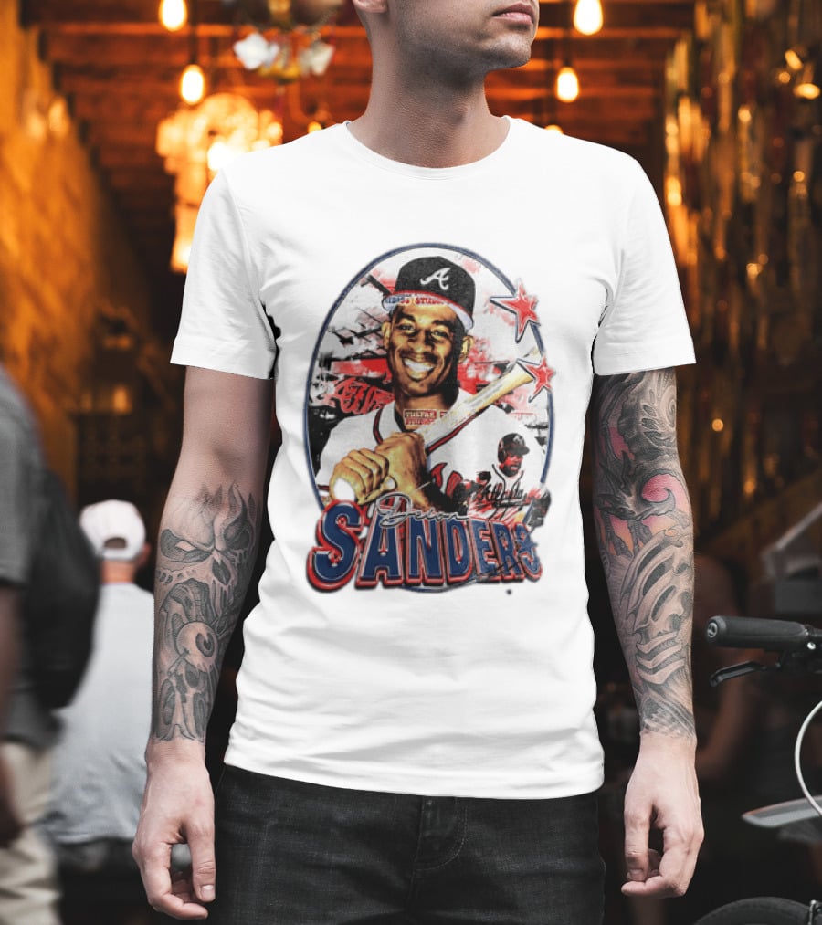 Deion Sanders Atlanta Braves MLB Stars Baseball Sports Memorabilia T-Shirt