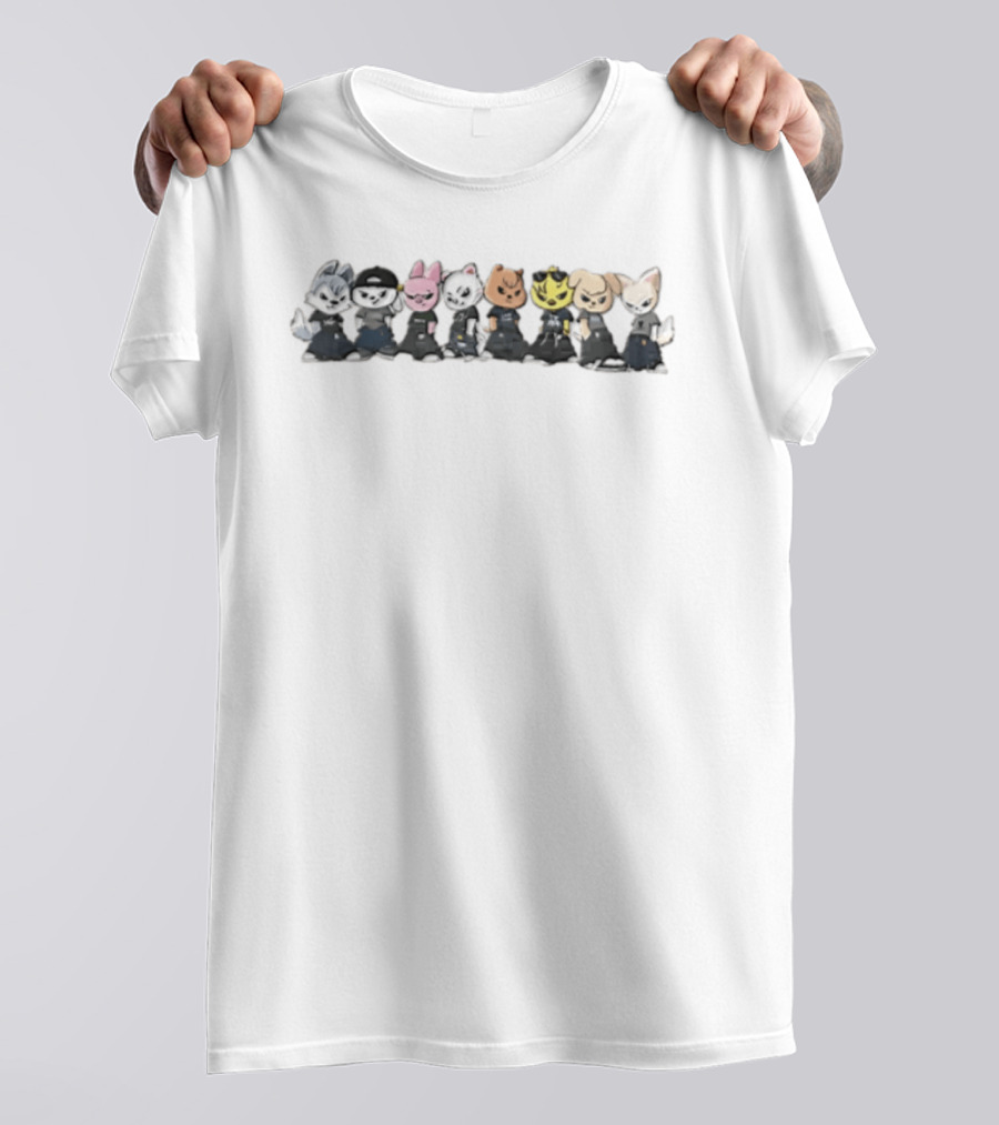 Eight Stylish Cartoon Animal Friends In Cool Outfits T-Shirt