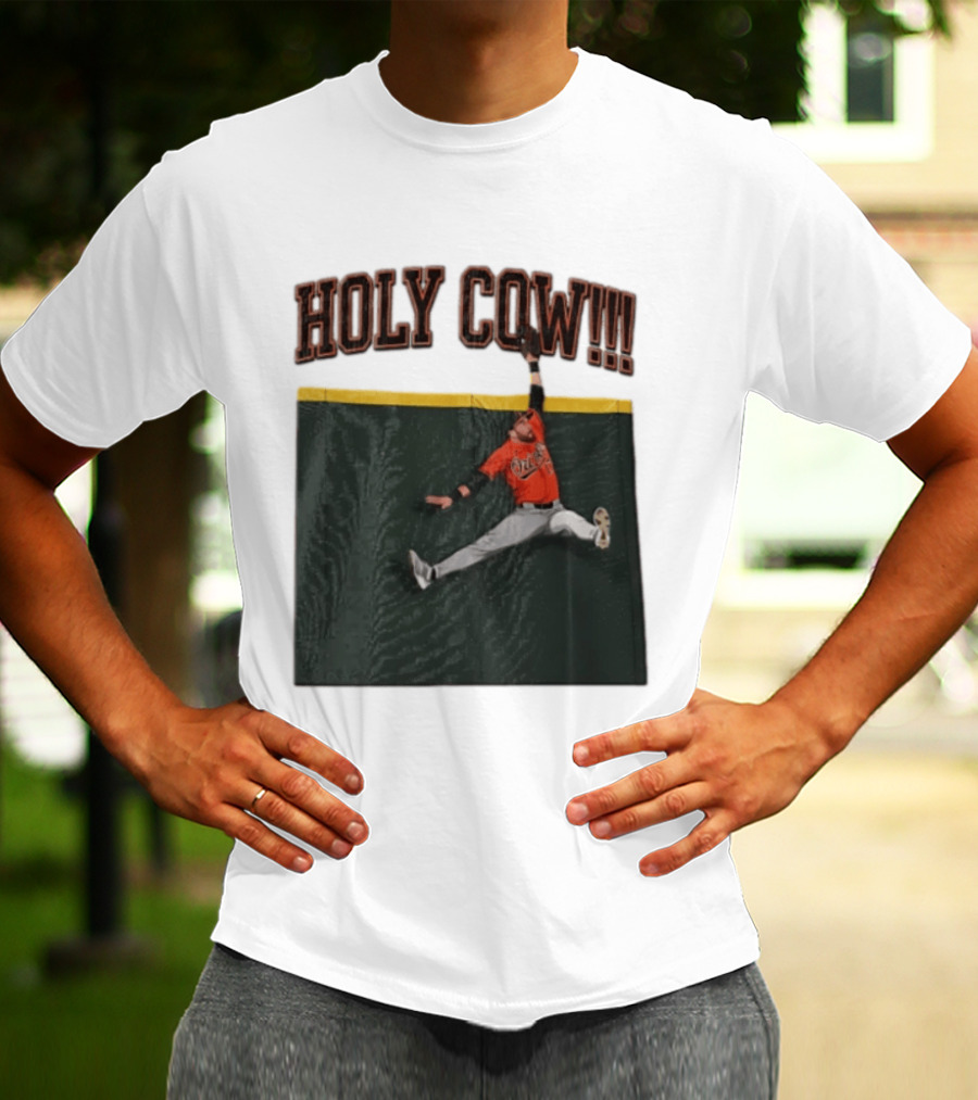 Holy Cow Colton Cowser Baltimore Orioles Catch 2026 T-Shirt