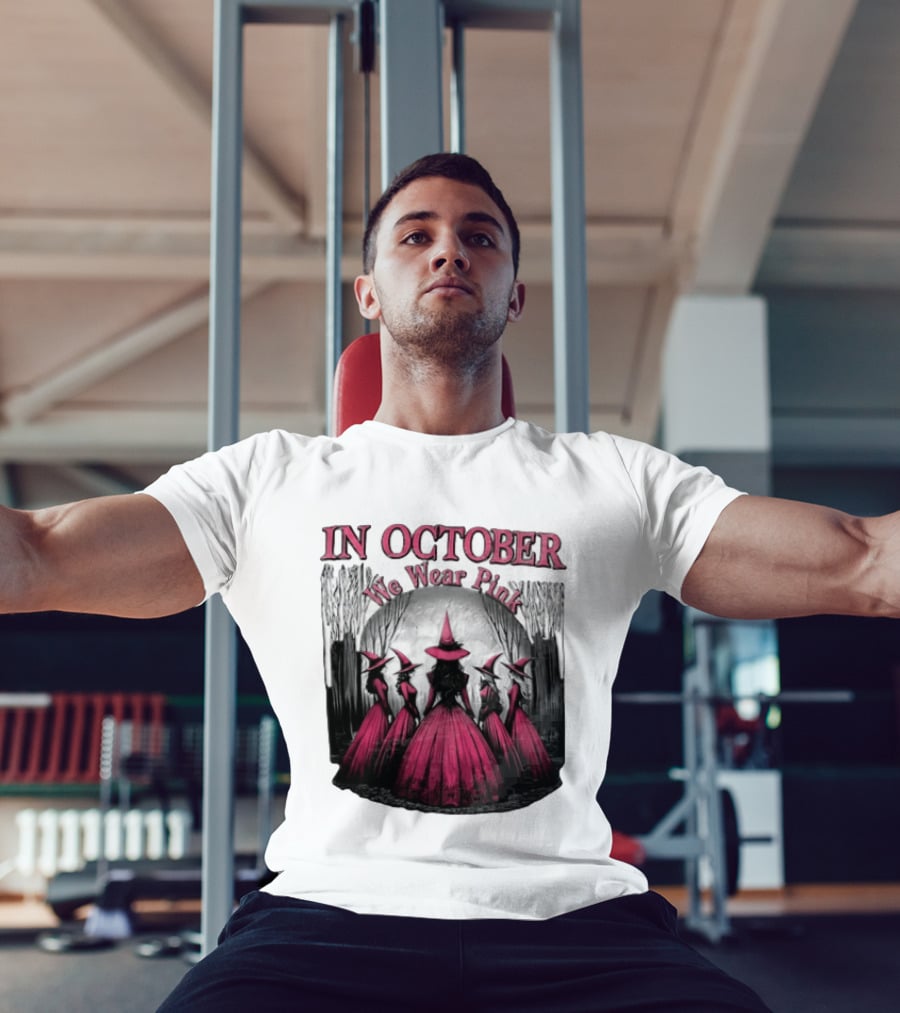 In October We Wear Pink Five Witches Pink Dresses Forest Moon T-Shirt