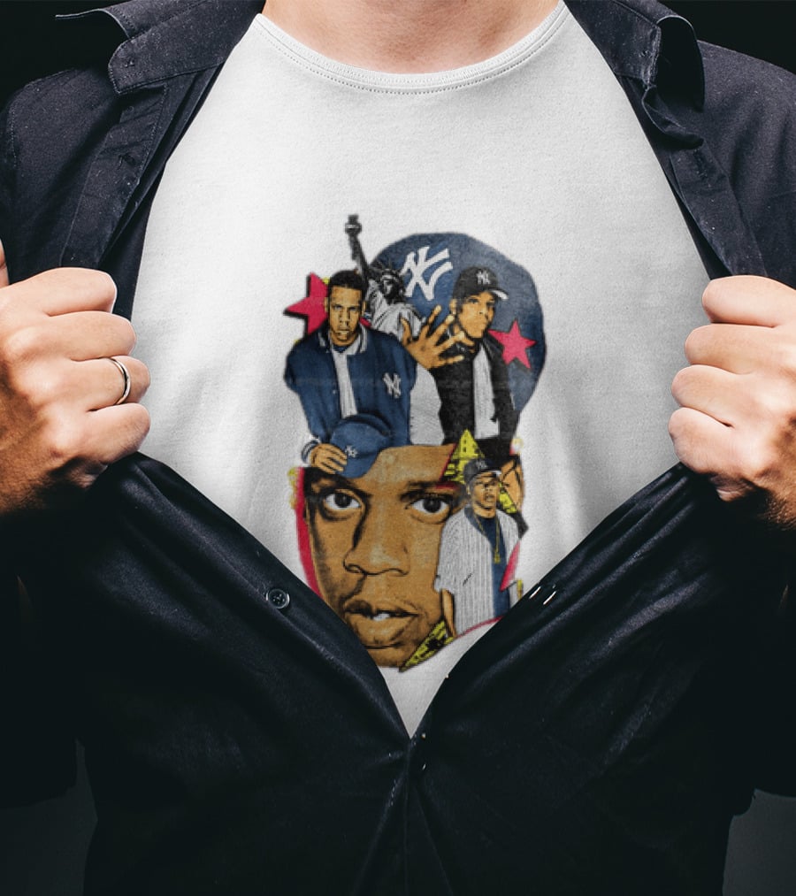 Jay Z New York Yankees Statue Of Liberty Stars T-Shirt