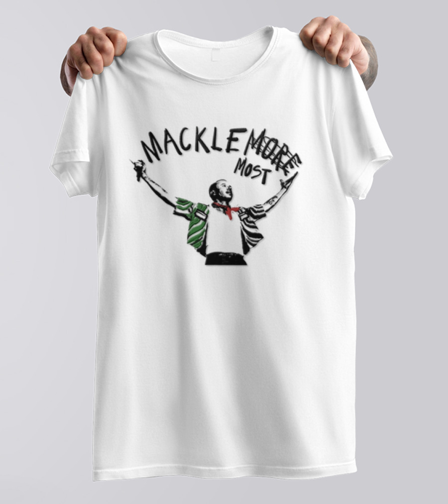Macklemore Most Man Arms Raised Holding Microphone T-Shirt