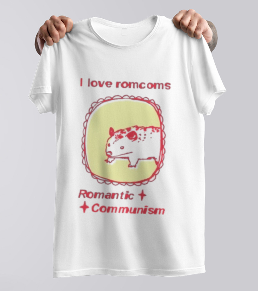 Opossum I Love Romcoms Romantic Communism T-Shirt
