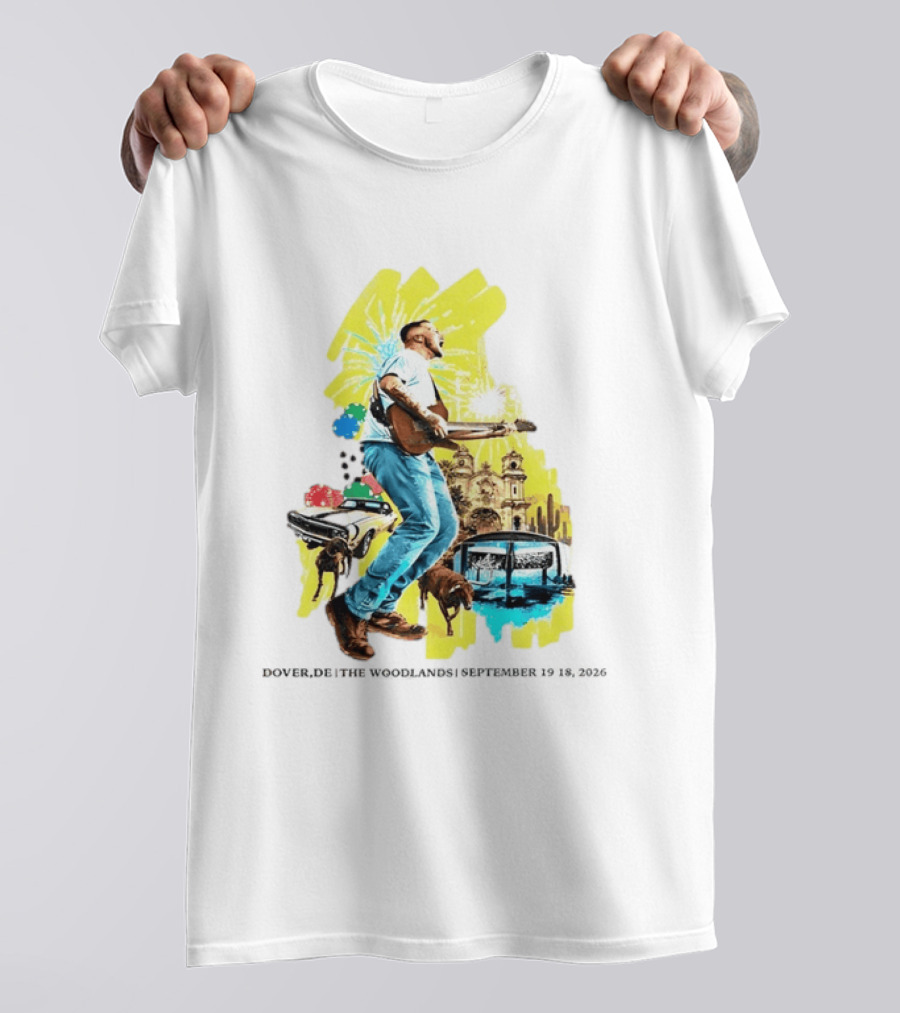 The Woodlands Concert Dover DE September 2026 Vintage Car Fireworks Artistry T-Shirt