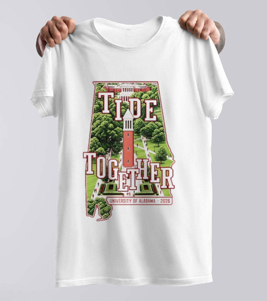 University Of Alabama 2026 Tide Together Alabama Map T-Shirt