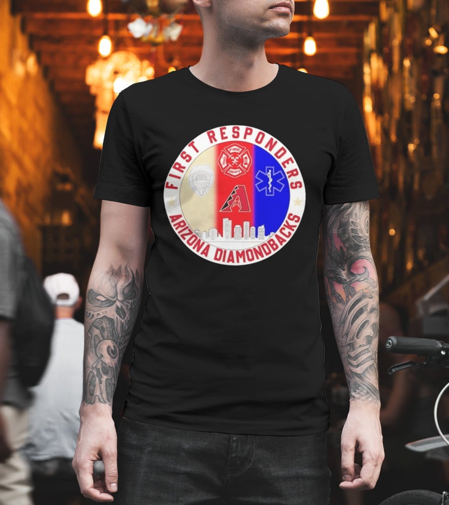 Arizona Diamondbacks First Responders Police Fire Dept EMT Appreciation T-Shirt