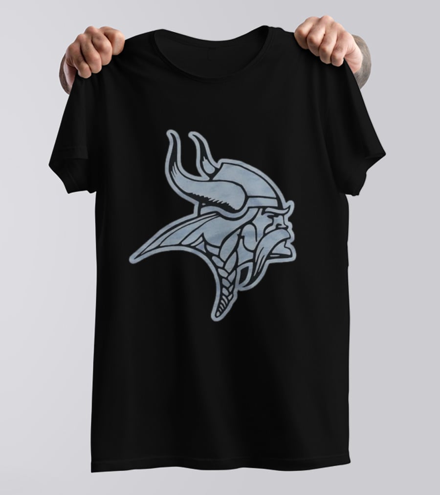 Minnesota Vikings Black Football Viking Helmet T-Shirt