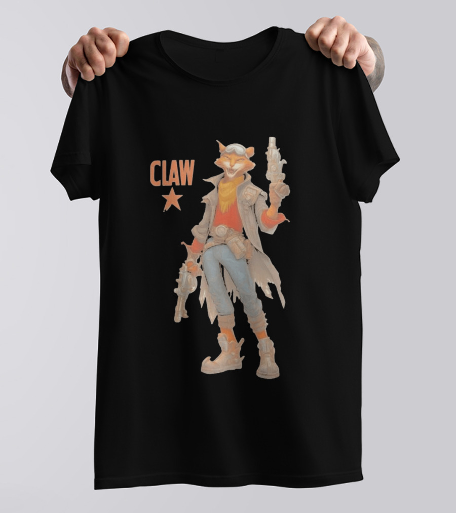 Captain Claw Star Cat With Dual Blasters And Goggles T-Shirt