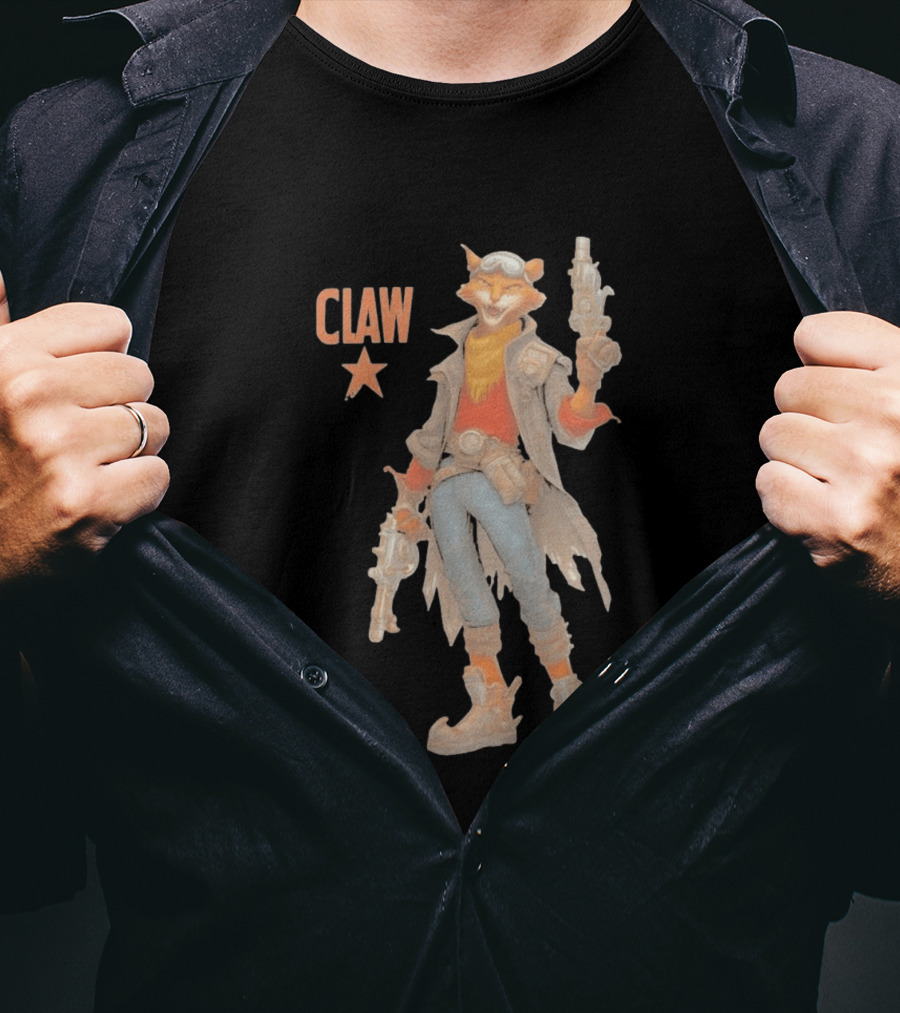 Captain Claw Star Cat With Dual Blasters And Goggles T-Shirt