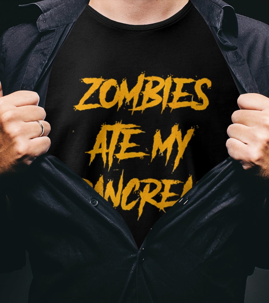 Zombies Ate My Pancreas Halloween Humor Trend T-Shirt