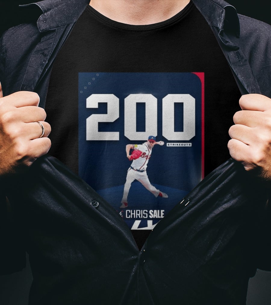 Chris Sale 200 Strikeouts Atlanta Braves T-Shirt