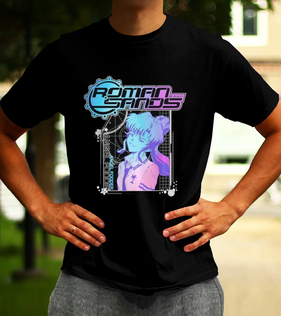Roman Sands Re Build Angel Fodder Retro Anime Aesthetic T-Shirt