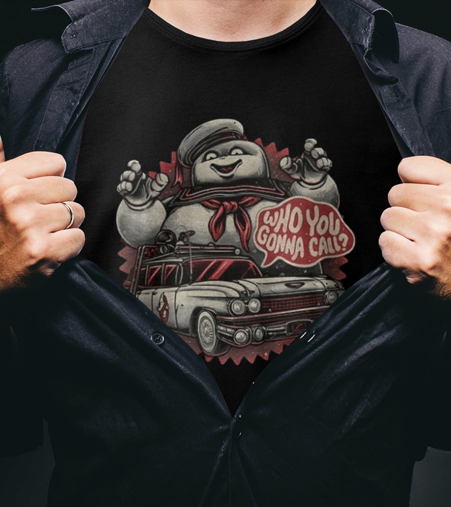 Ghostbusters Slimer Ecto 1 Who You Gonna Call Halloween T-Shirt
