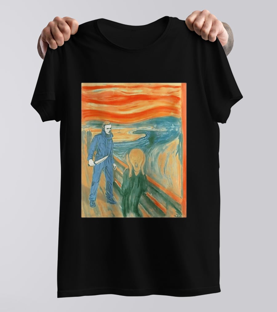 Michael Myers Meets The Scream Edvard Munch Mashup T-Shirt