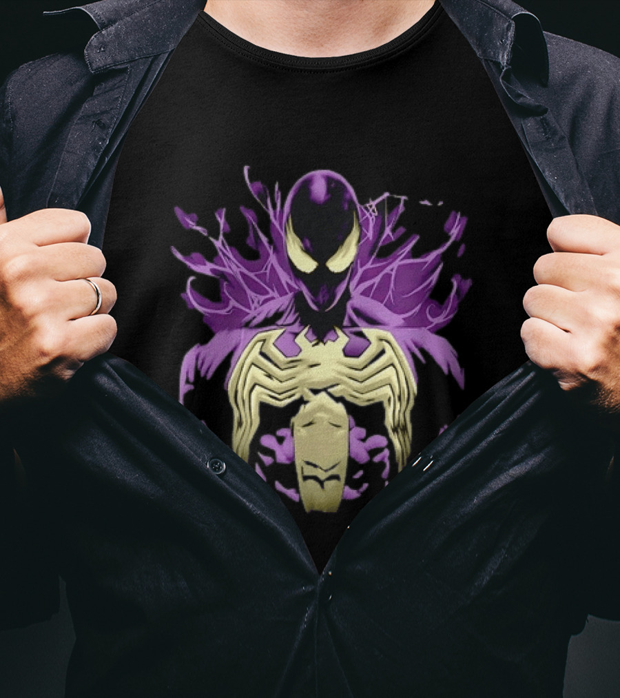 Venom Marvel Symbiote Spider Man Purple Black White T-Shirt