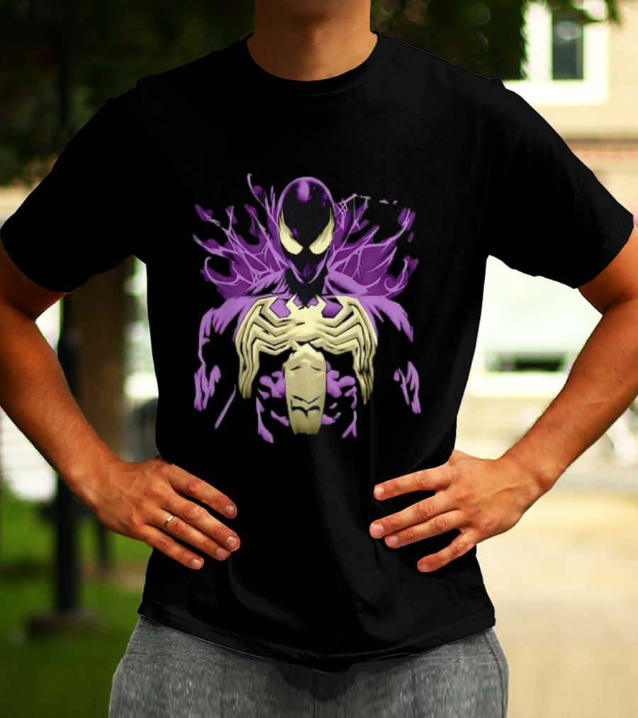 Venom Marvel Symbiote Spider Man Purple Black White T-Shirt