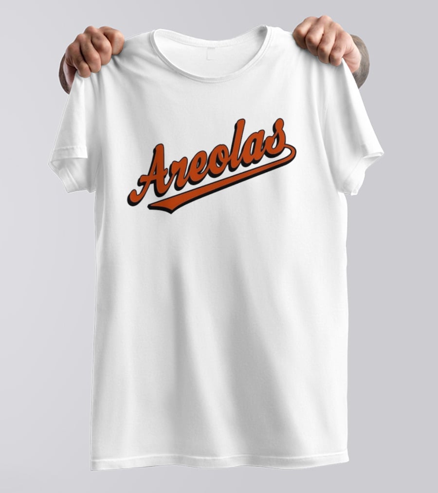Areolas Script Sporty Baseball Style Retro Font T-Shirt