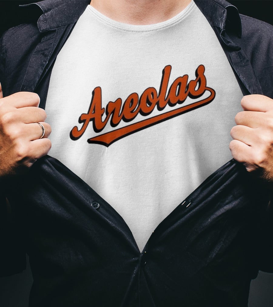 Areolas Script Sporty Baseball Style Retro Font T-Shirt