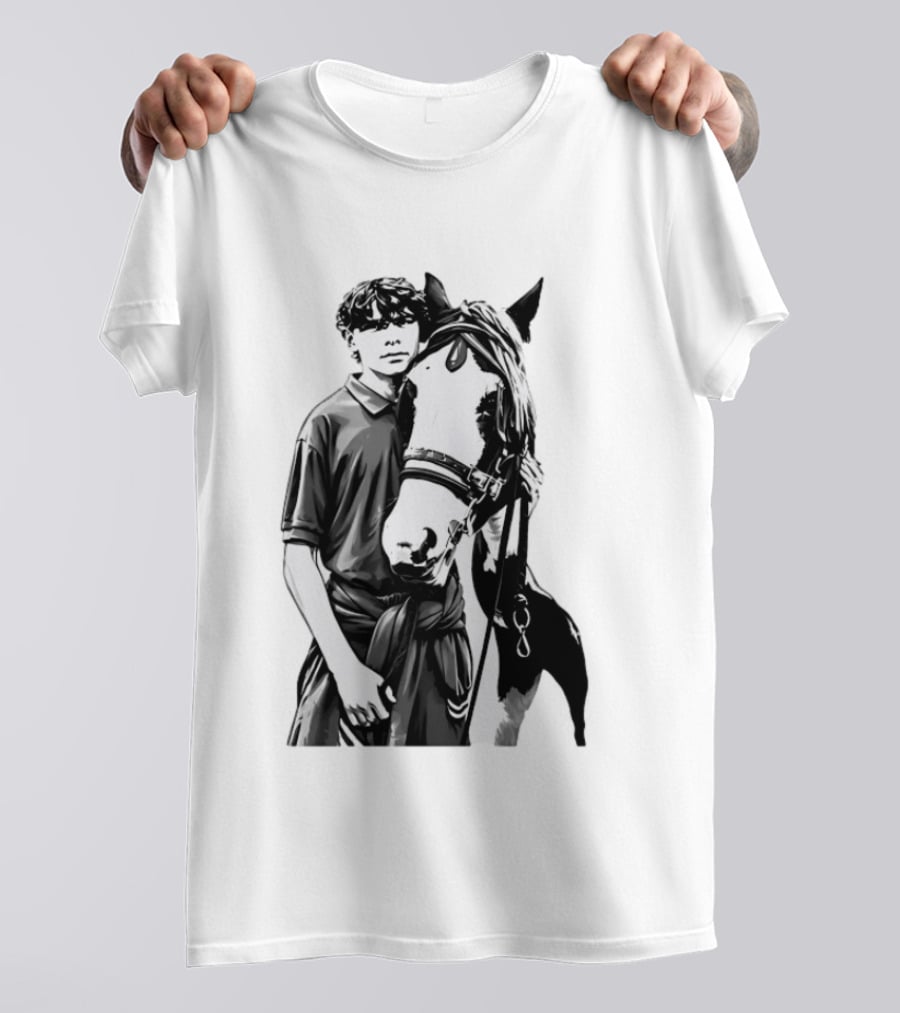Boy With His Horse Equestrian Farm Life T-Shirt