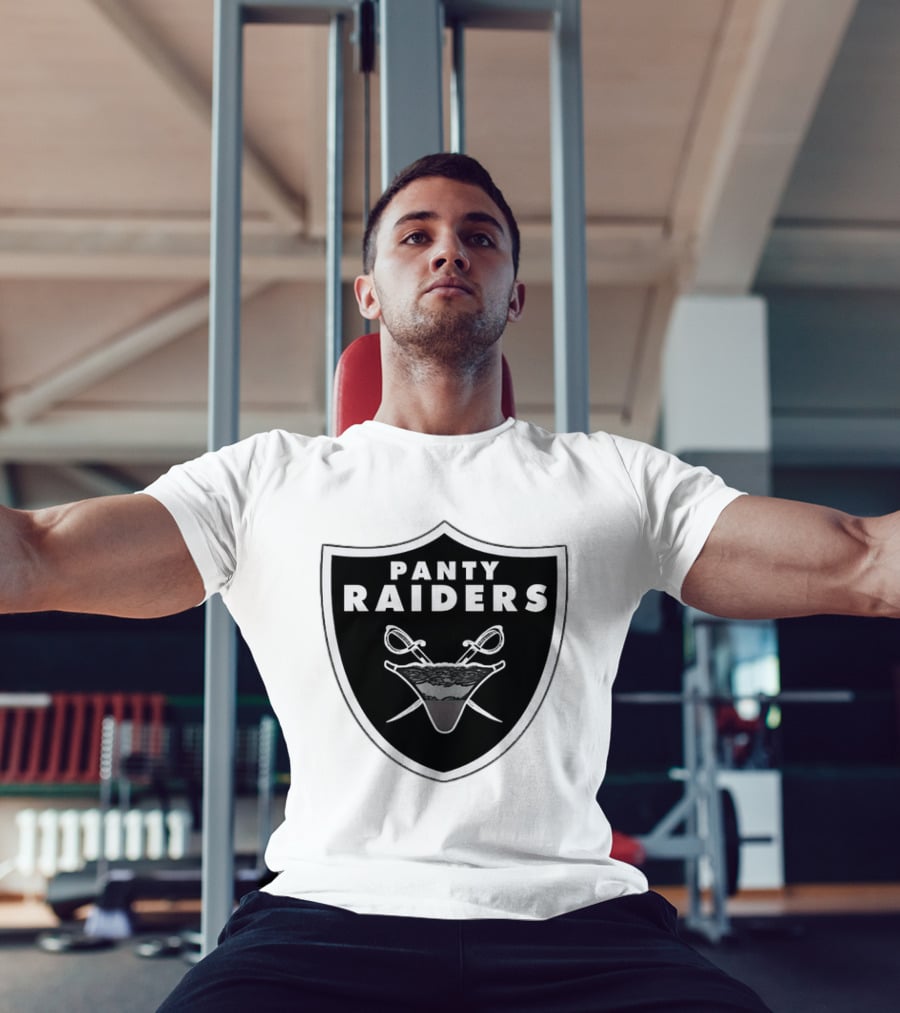 Las Vegas Panty Raiders Shield Swords And Underwear Crest T-Shirt