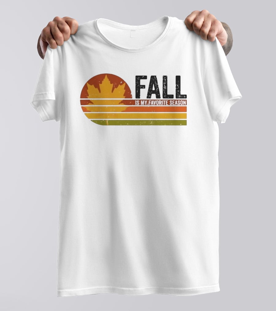 Distressed Fall Is My Favorite Season Maple Leaf T-Shirt