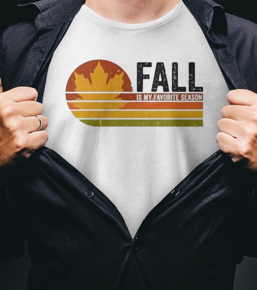 Distressed Fall Is My Favorite Season Maple Leaf T-Shirt