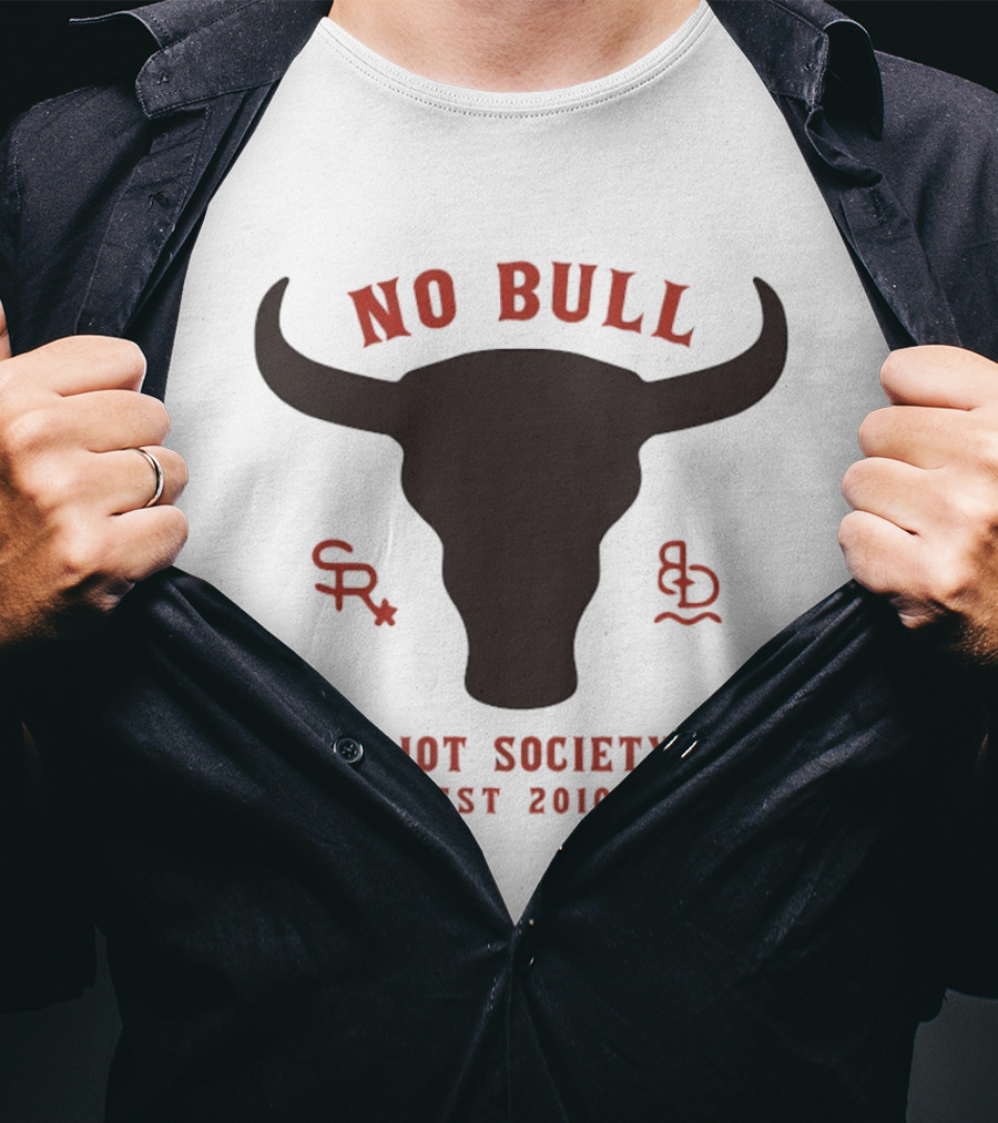 No Bull Riot Society Est 2010 Western Streetwear Bull Head Western T-Shirt
